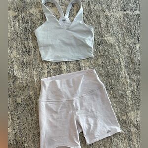 ALO Yoga White Top and bottom